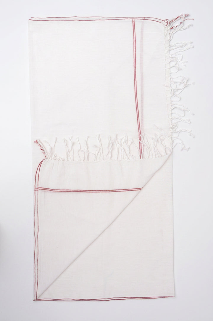 Handwoven Cotton Towel with Signature Red Selvedge