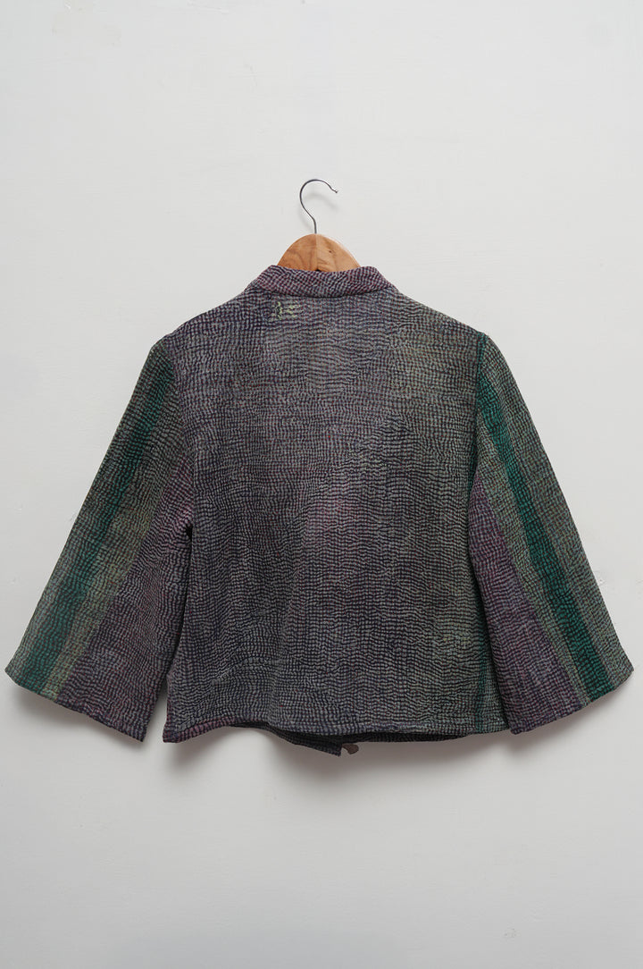 Charcoal Cotton Kantha Jacket