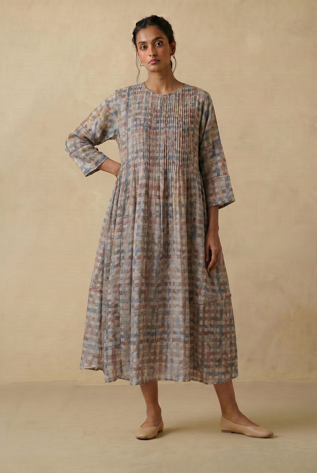 Mosaic Print Chanderi Dress