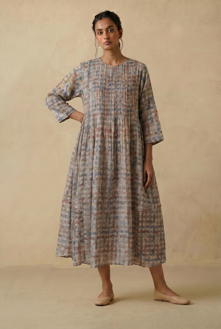 Mosaic Print Chanderi Dress