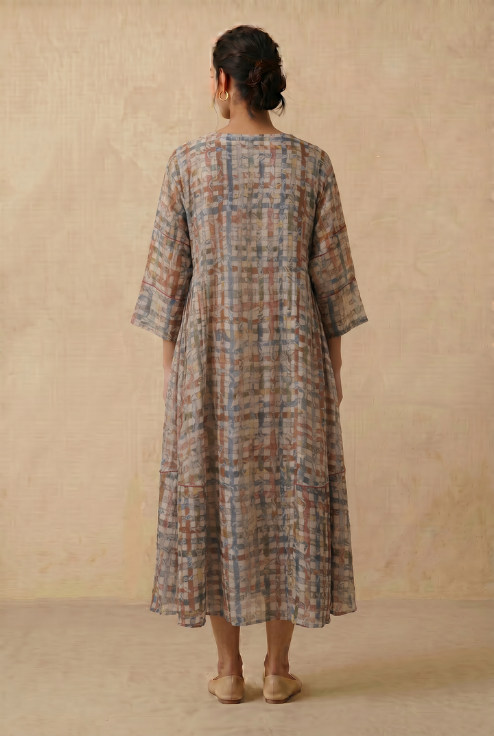 Mosaic Print Chanderi Dress