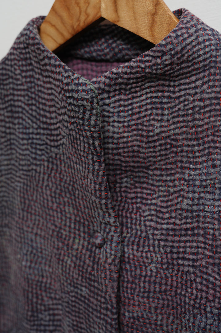 Charcoal Cotton Kantha Jacket