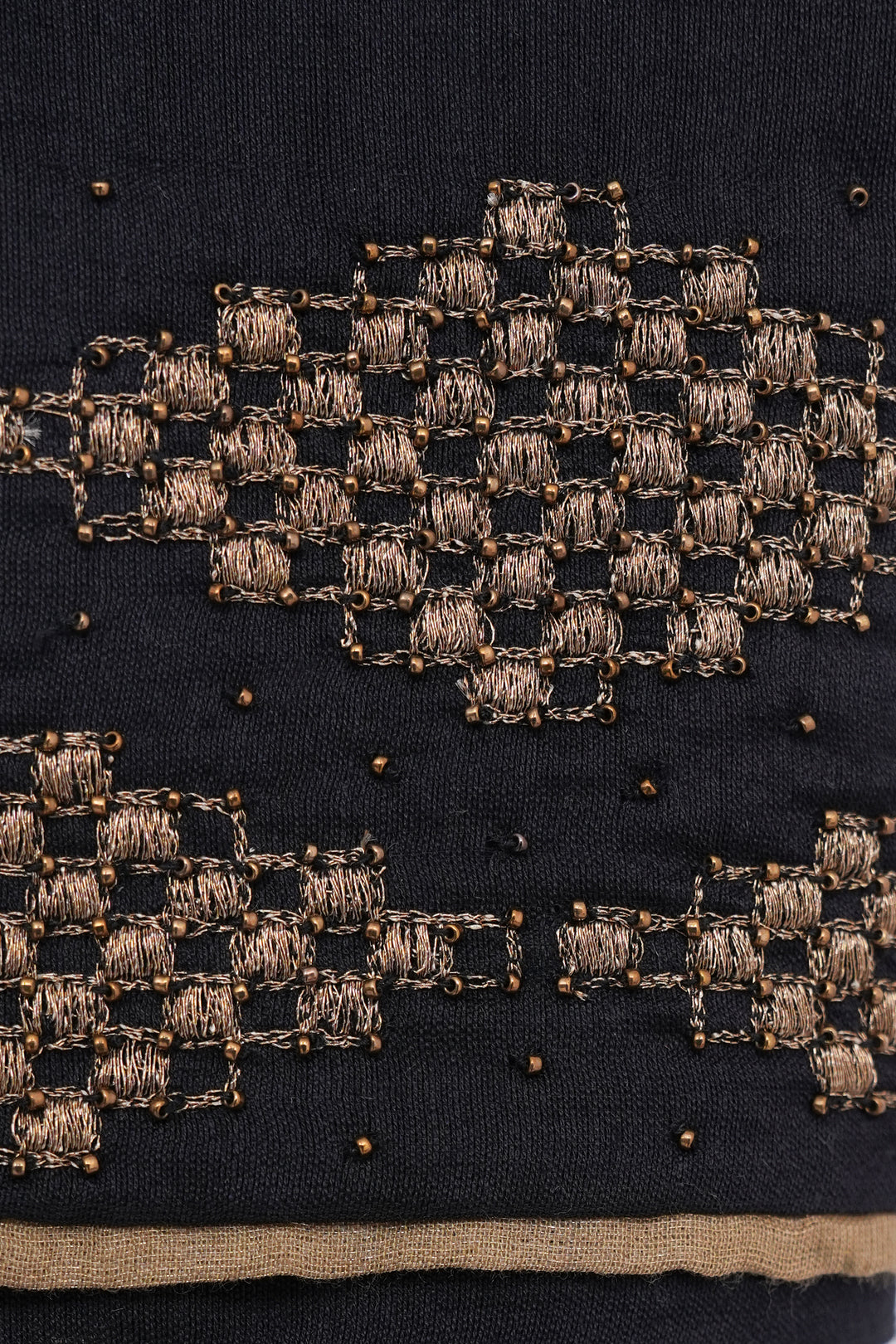 Black Hand Embroidered Chanderi Saree