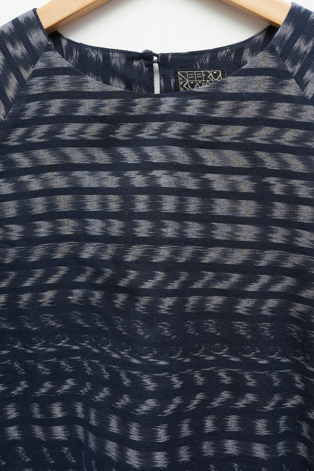 Navy Printed Cotton Top