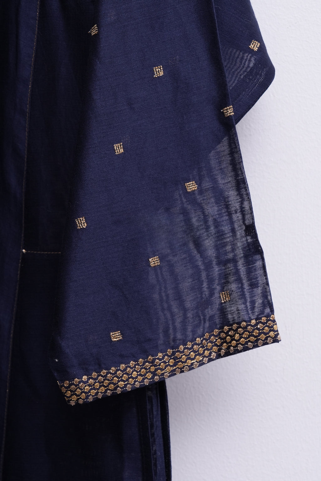 Navy Cotton Silk Cape