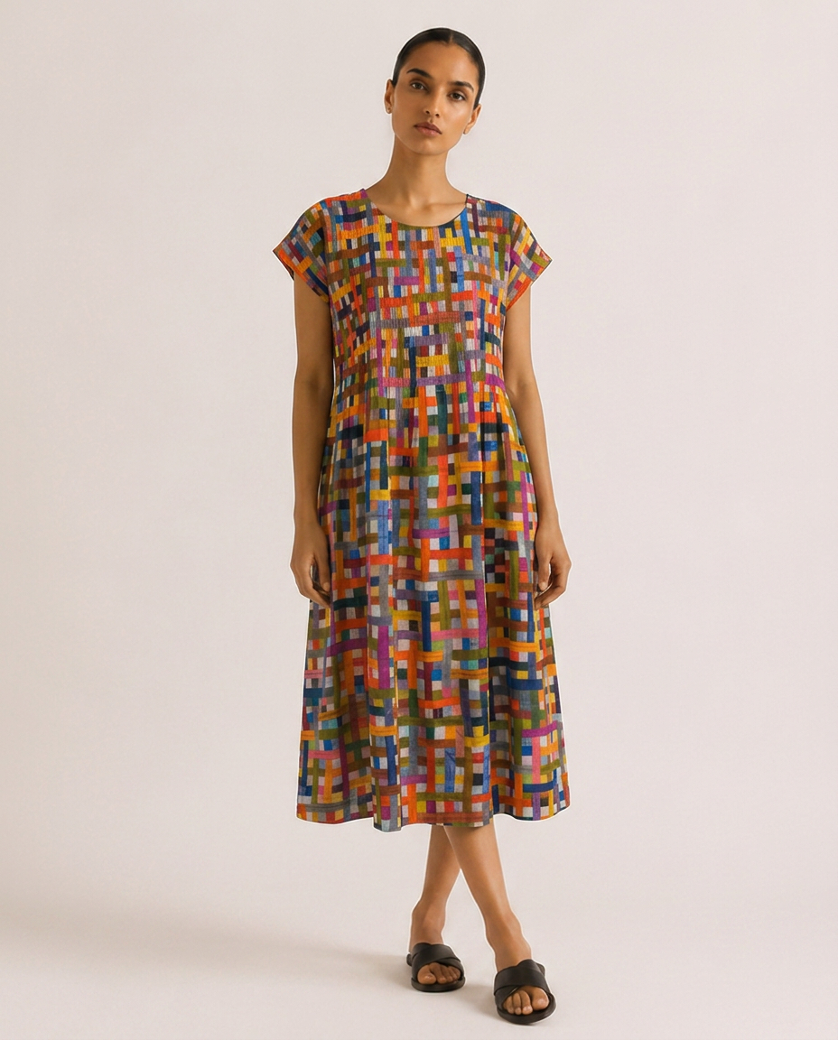 Mosaic Cotton Dress
