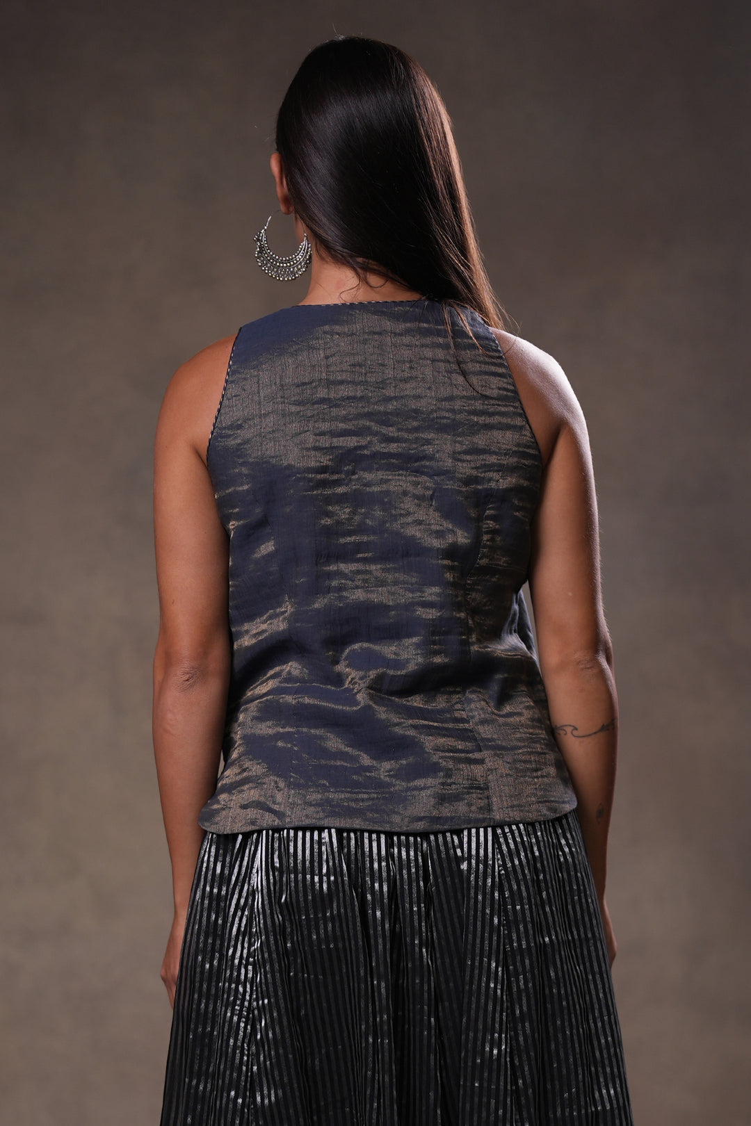 Navy Tissue Blouse
