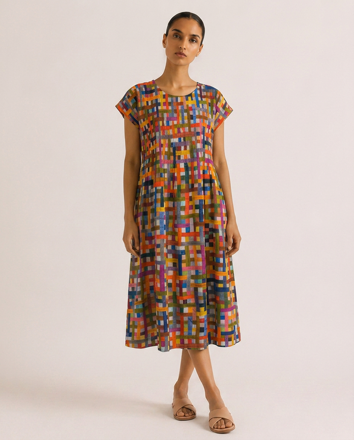 Mosaic Cotton Dress