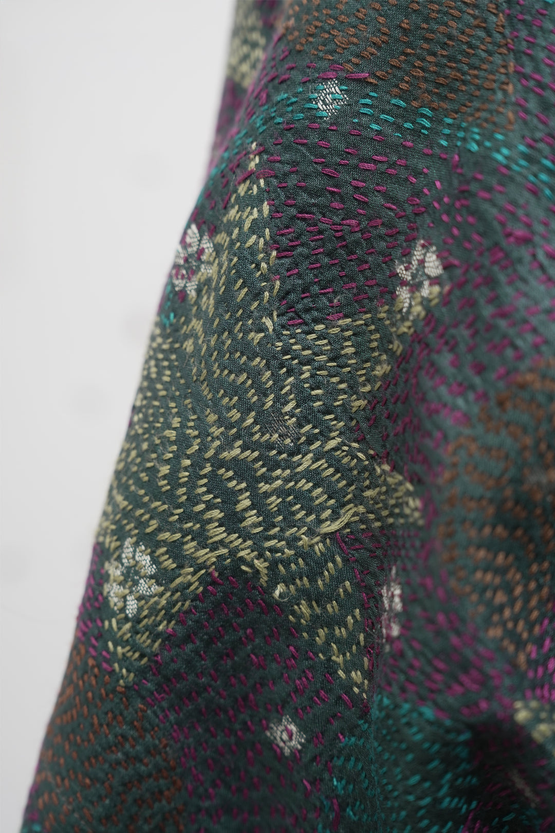 Multicolor Silk Kantha Overlay