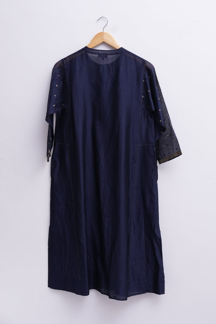 Navy Cotton Silk Cape