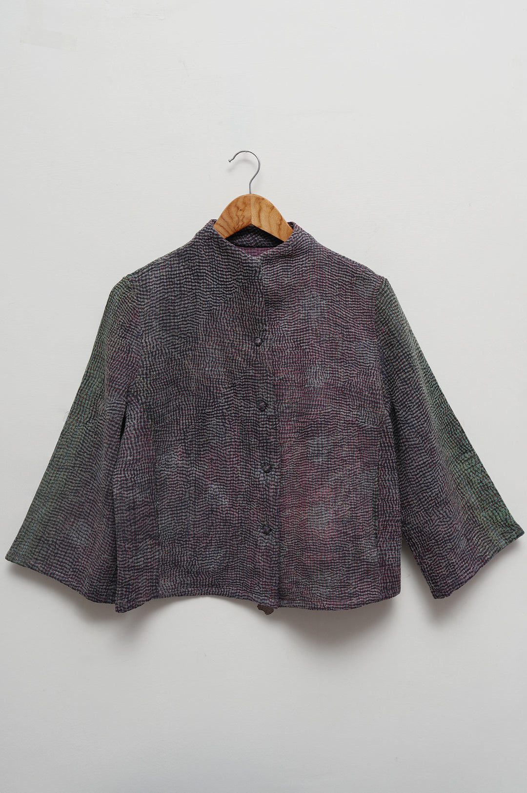Charcoal Cotton Kantha Jacket