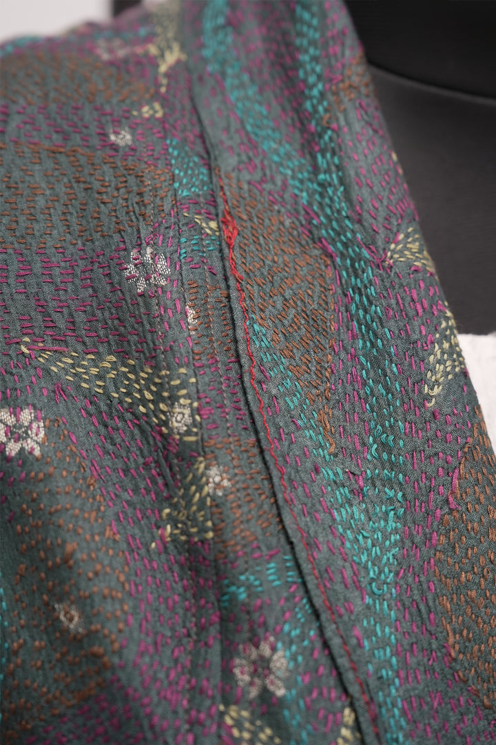 Multicolor Silk Kantha Overlay