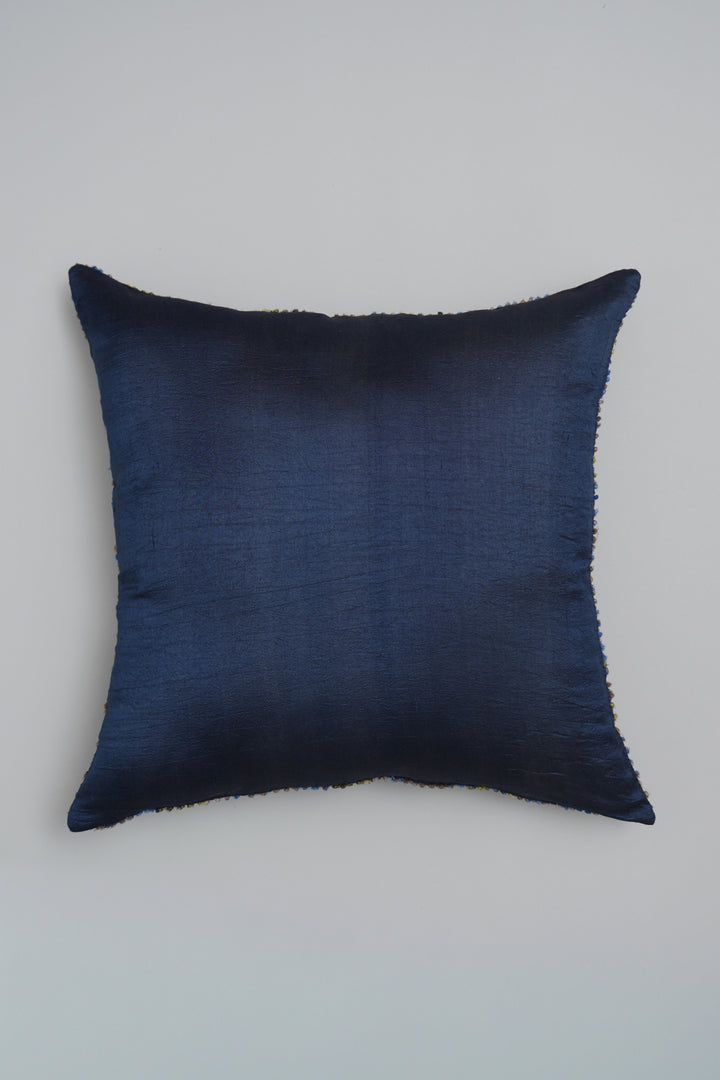 Blue French Knot Silk Cushion Cover