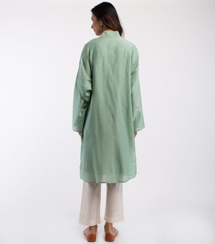 Green Chanderi Tunic