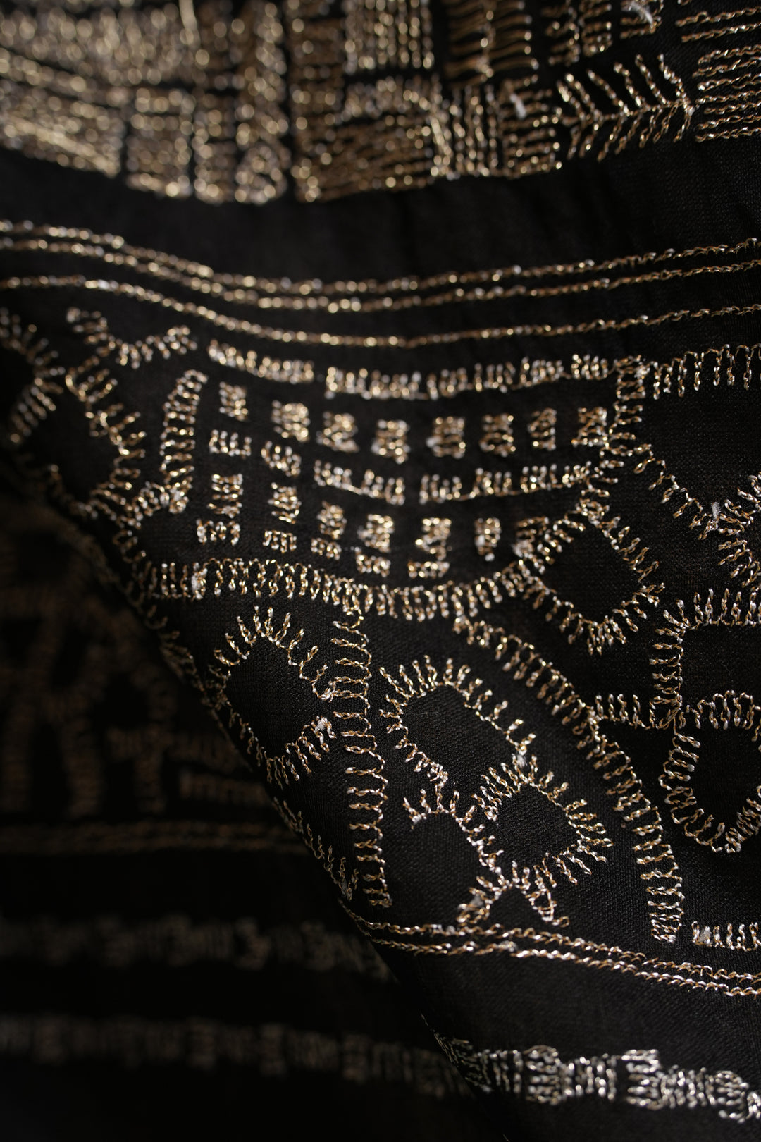 Black Embroidered Chanderi Saree