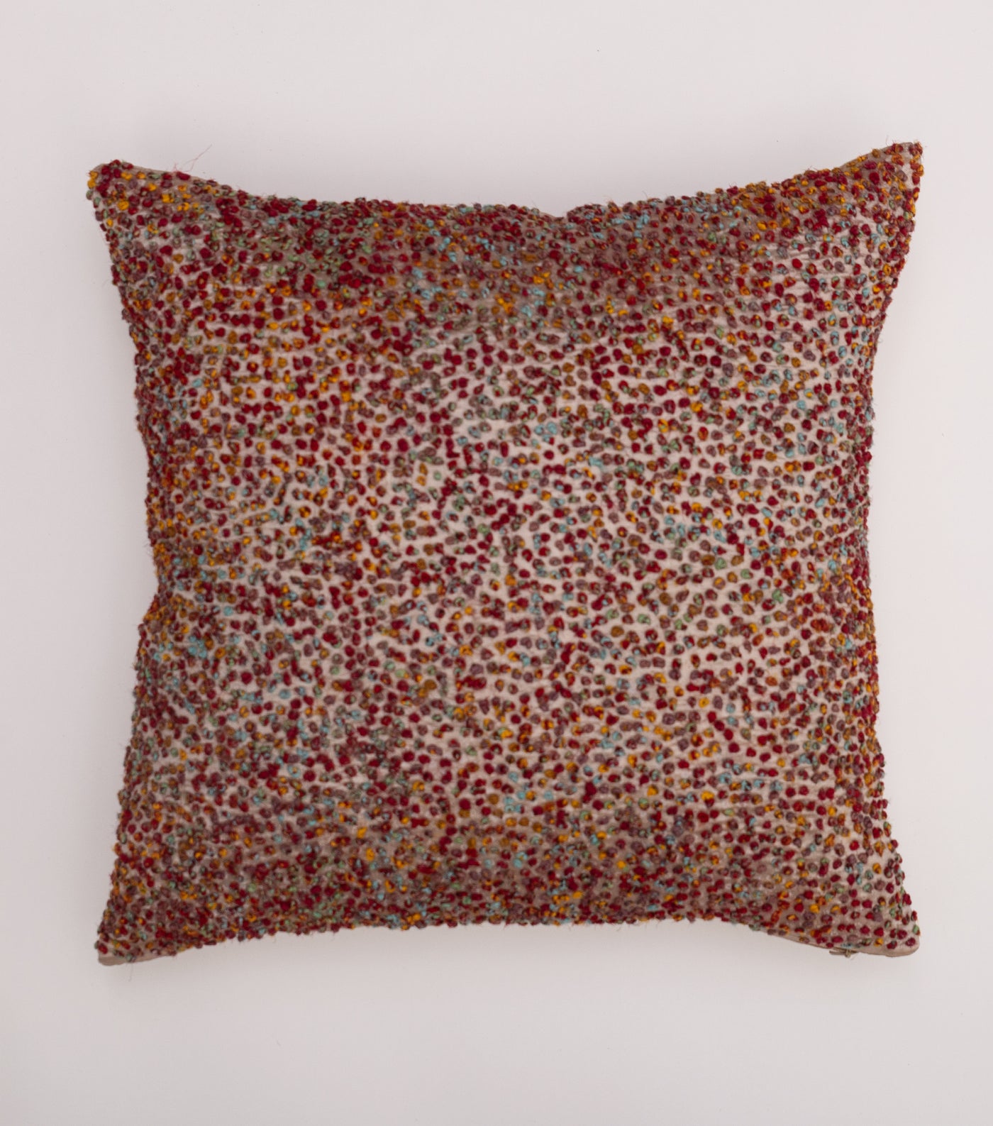 Maroon French Knot Silk Cushion Cover