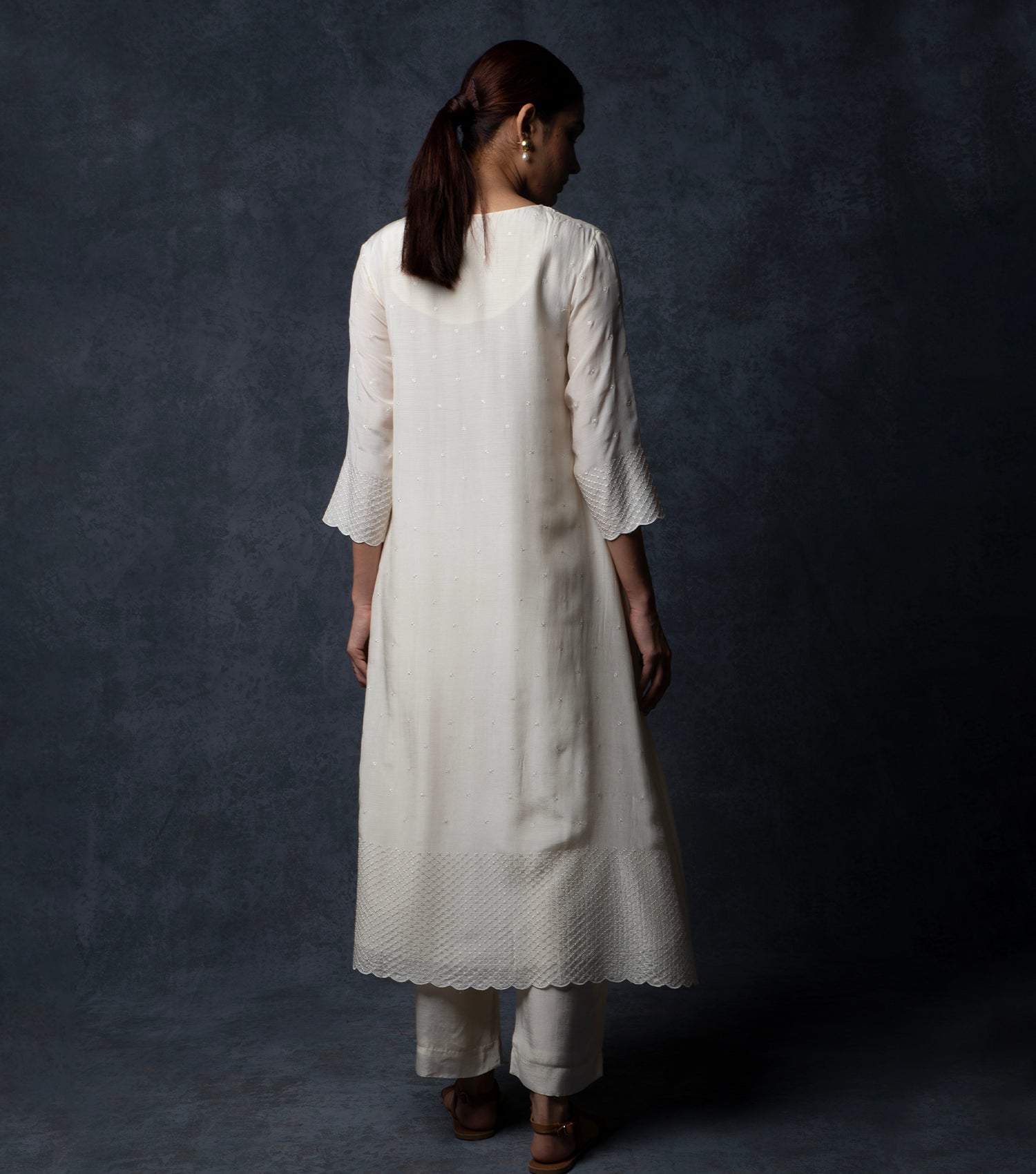 Ivory Thread Embroidered Suit Set – Tulsi Online