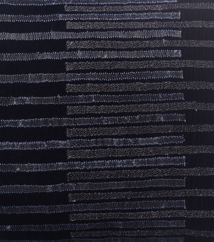 Twinkling Stripes Black Velvet Cushion Cover