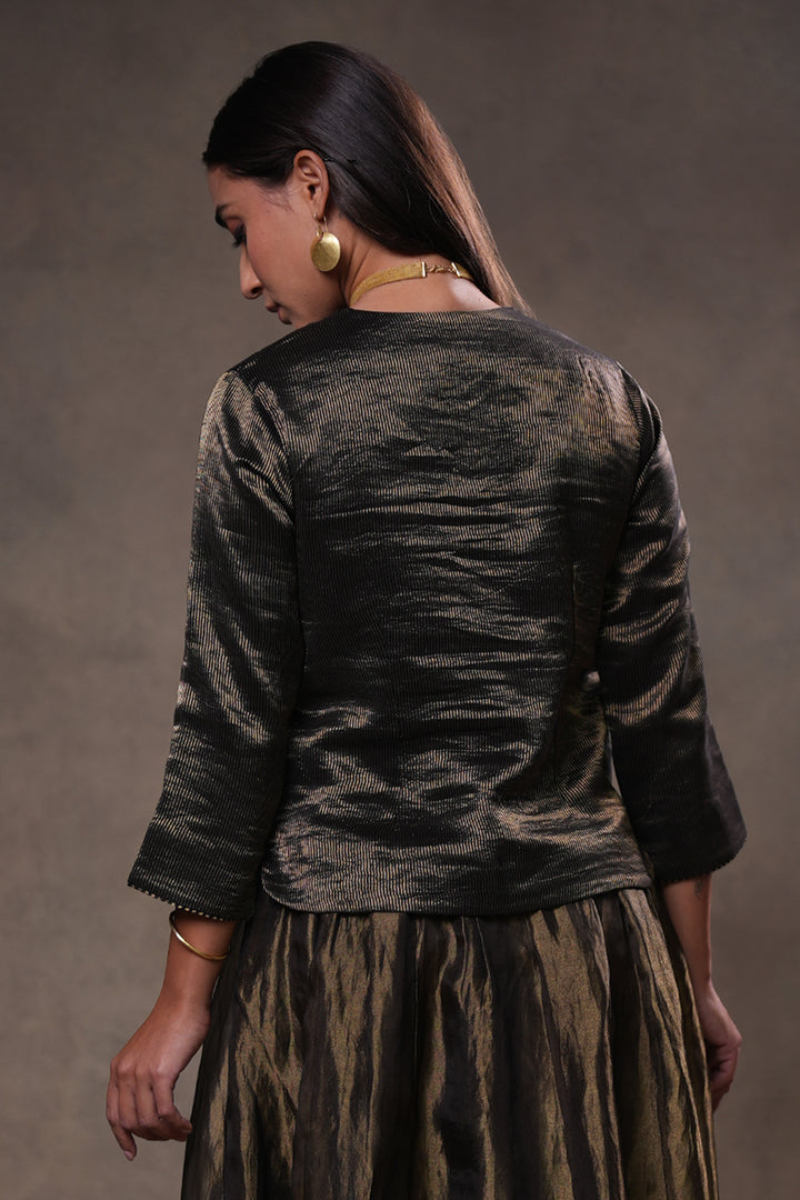 Black Stripe Tissue Blouse