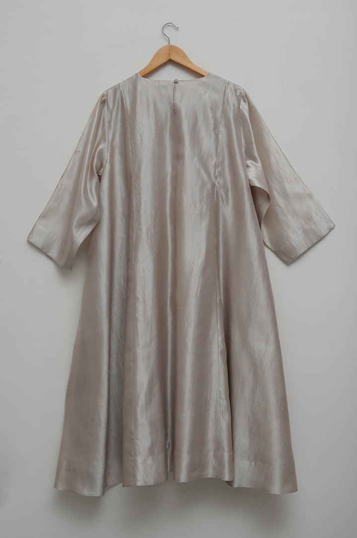 Ivory Embroidered Silk Dress
