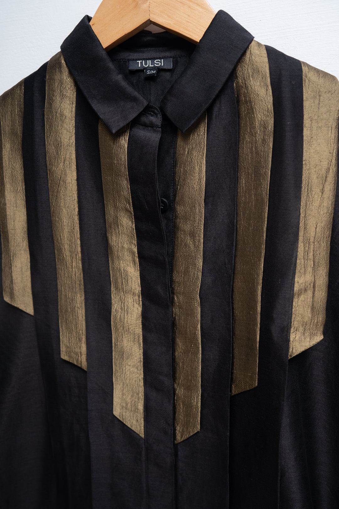 Origami Black Pleated Shirt Set