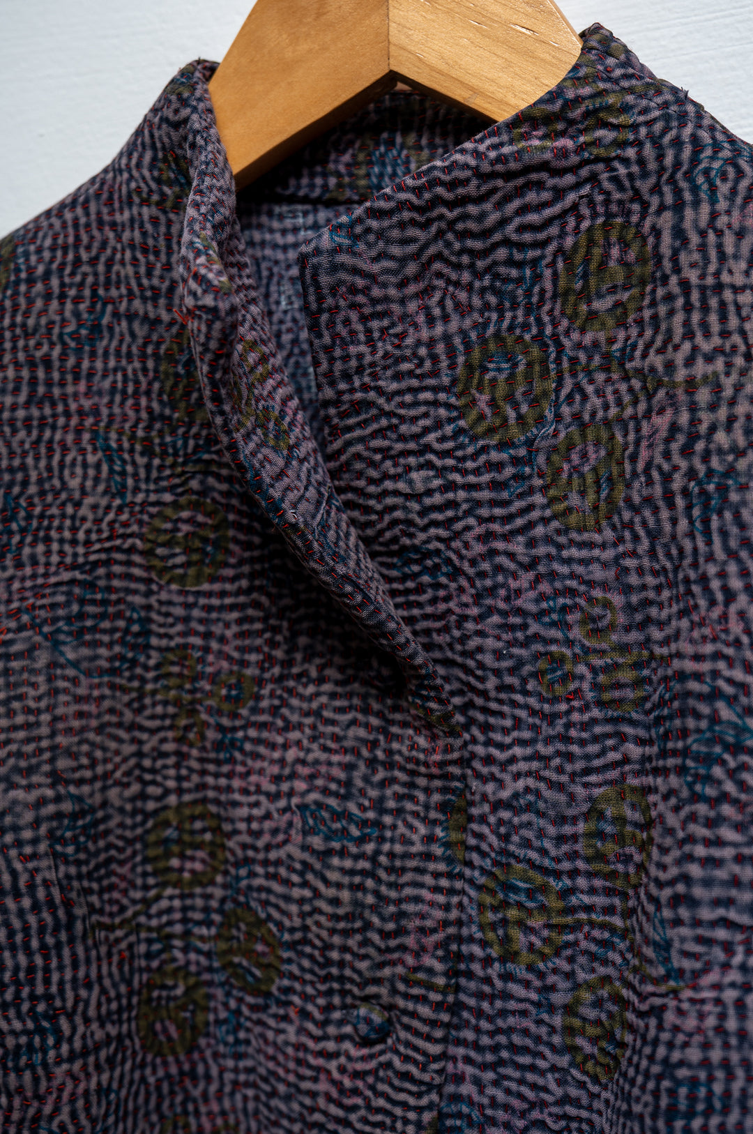 Plum Floral Cotton Kantha Jacket