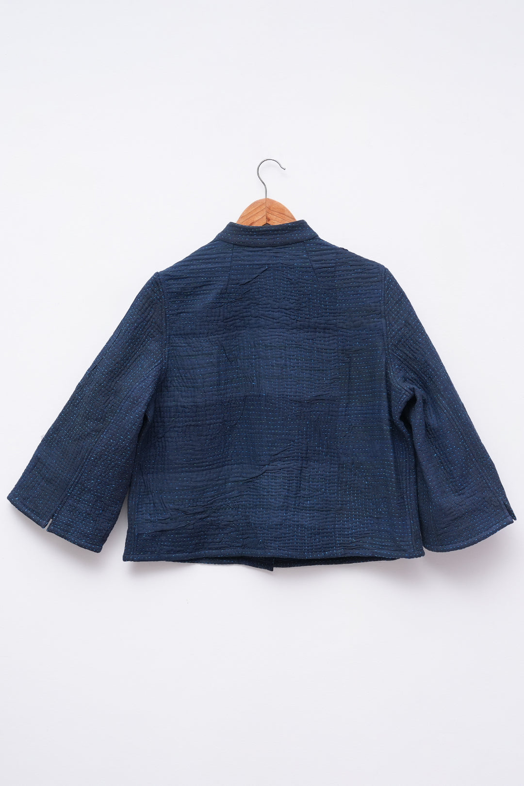 Navy Blue Vintage Cotton Kantha Jacket