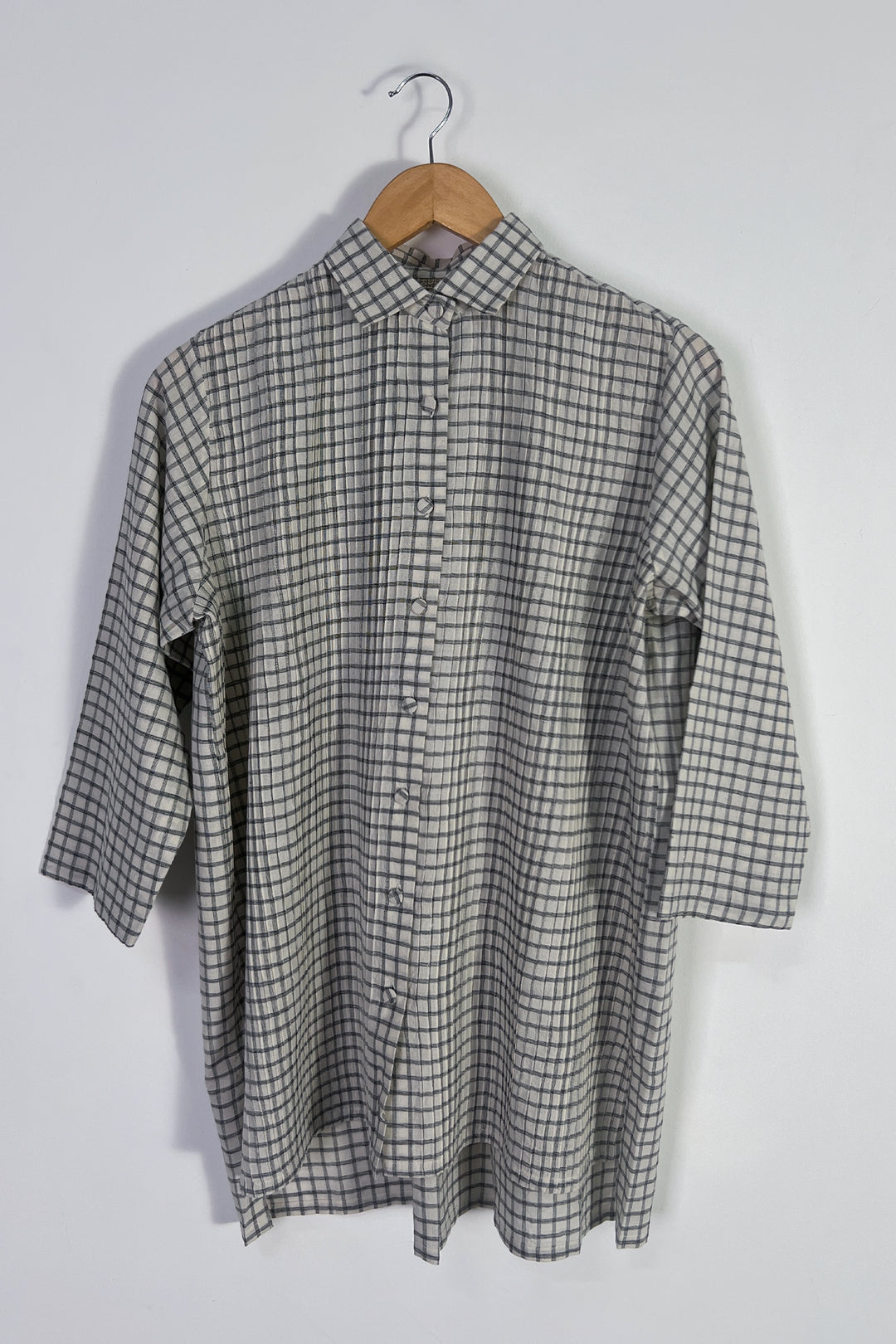 Black White Woven Cotton Shirt