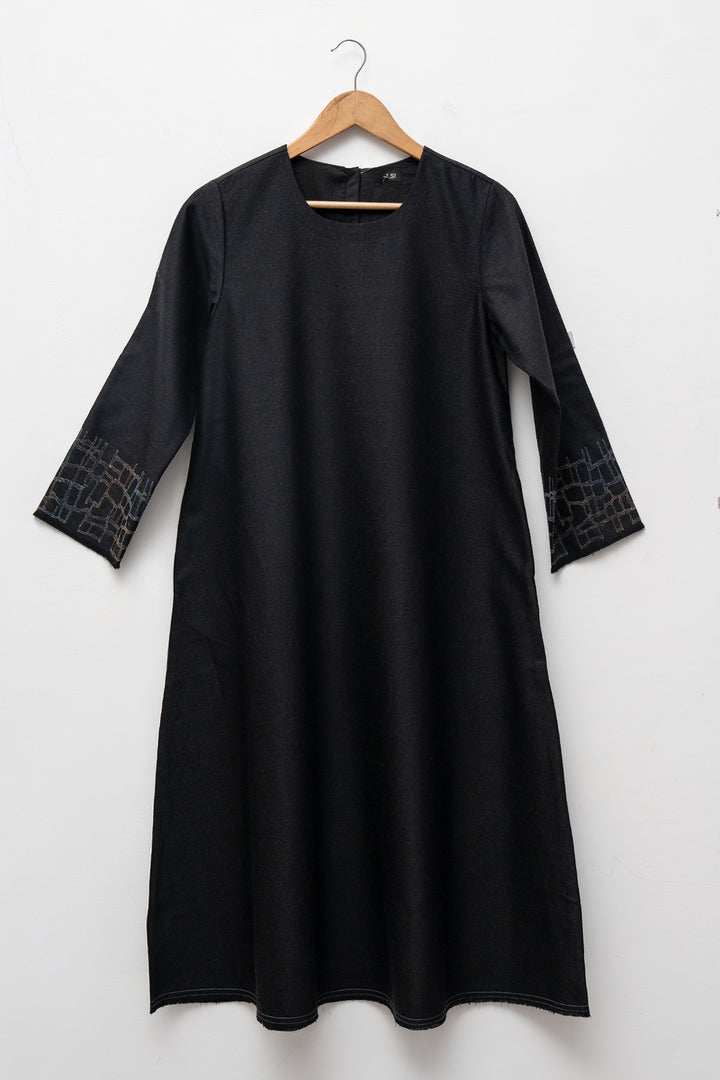 Charcoal Black Wool Kurta