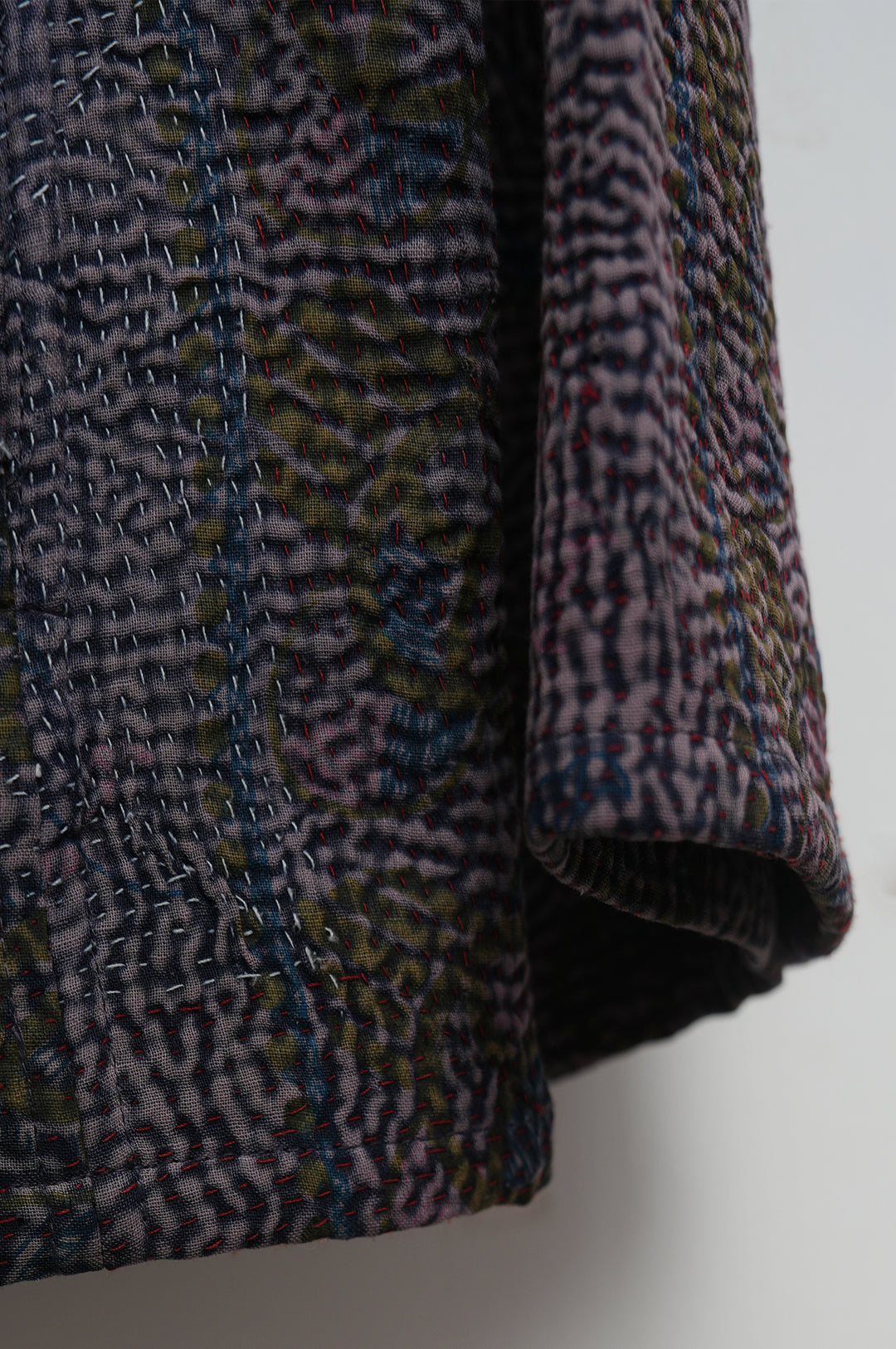 Plum Floral Cotton Kantha Jacket