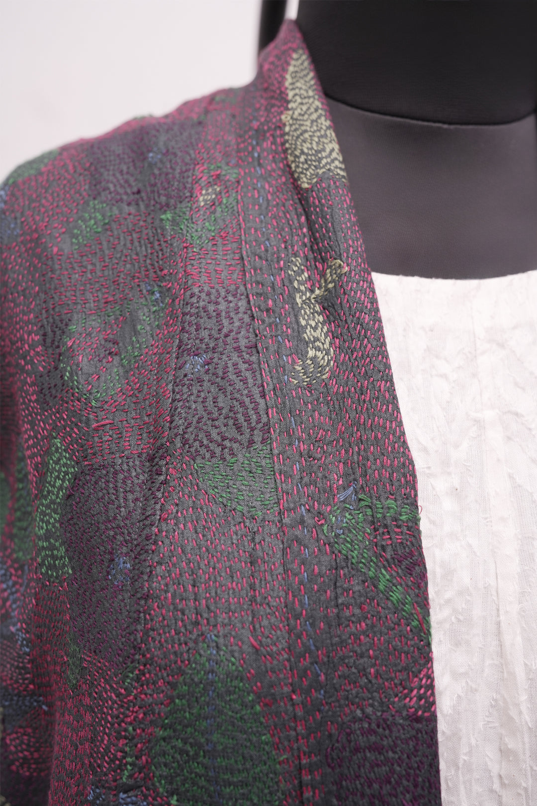 Multicolor Silk Kantha Overlay
