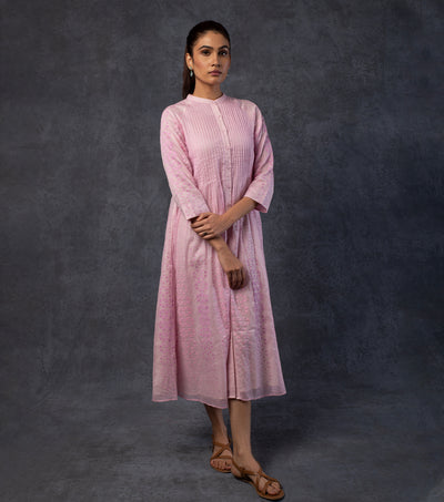 Light Pink Embroidered Cotton Dress