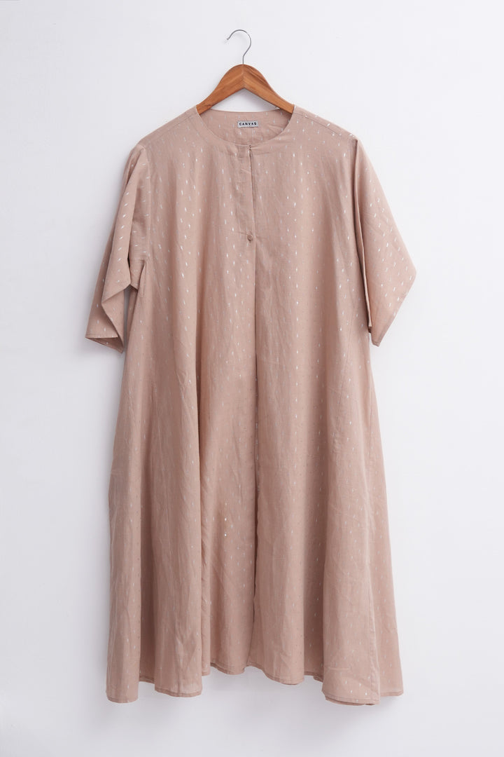 Beige Cotton Lurex Cape
