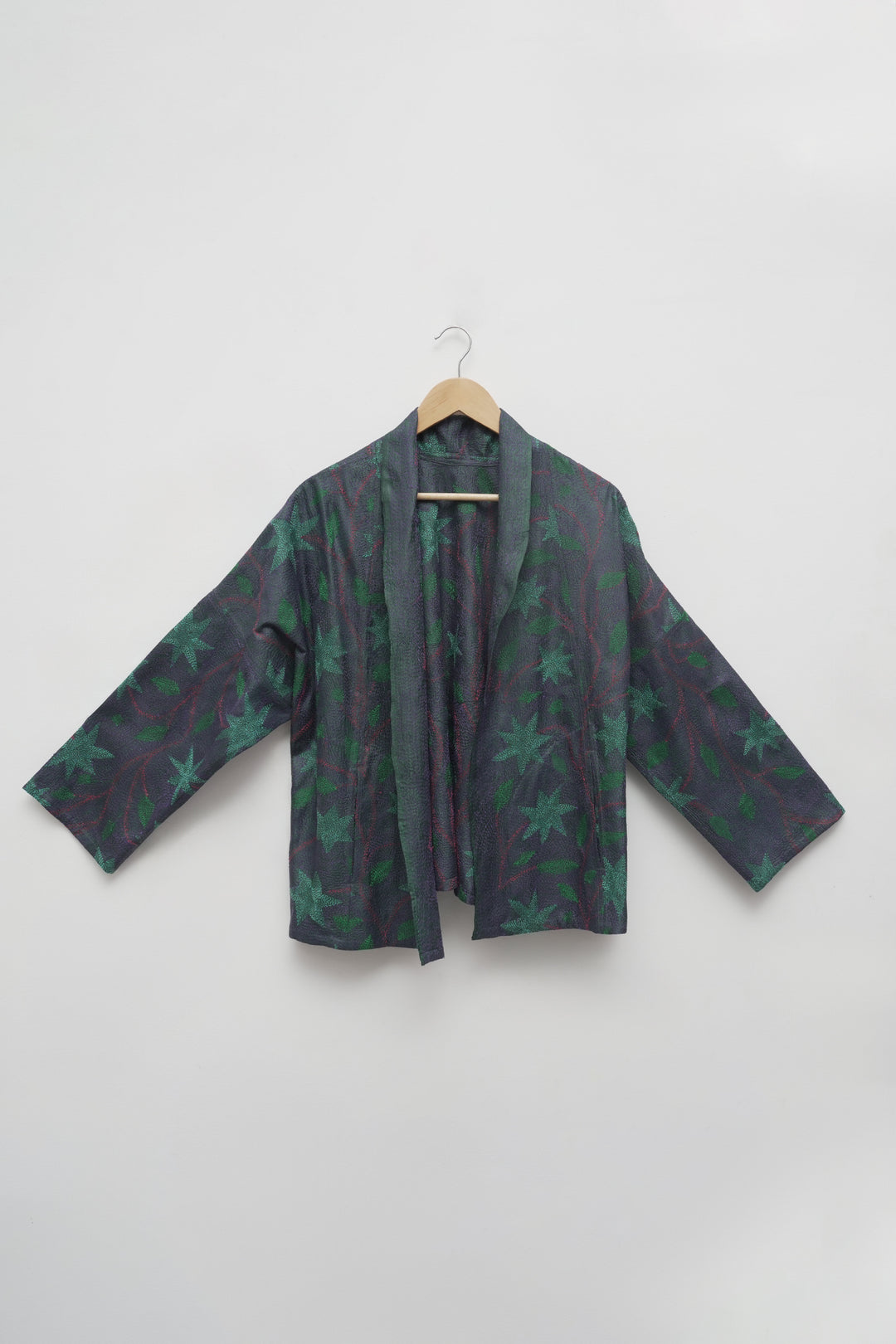 Multicolor Silk Kantha Overlay