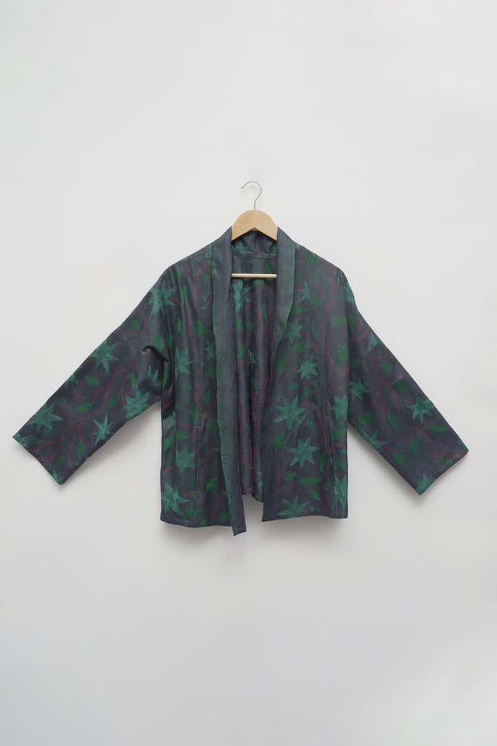 Multicolor Silk Kantha Overlay