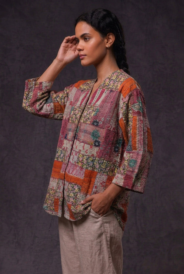 Patchwork Print Cotton Shirt