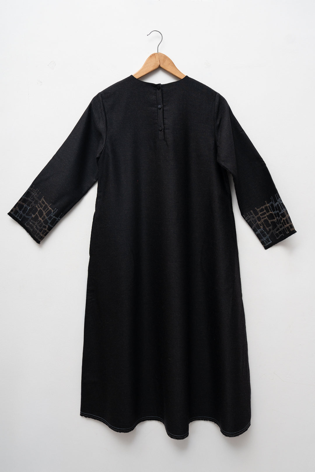 Charcoal Black Wool Kurta