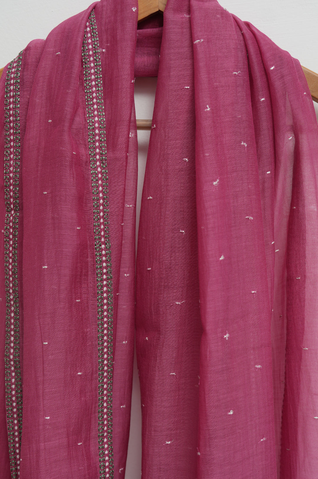Off-white and Rose Embroidered Kurta Set