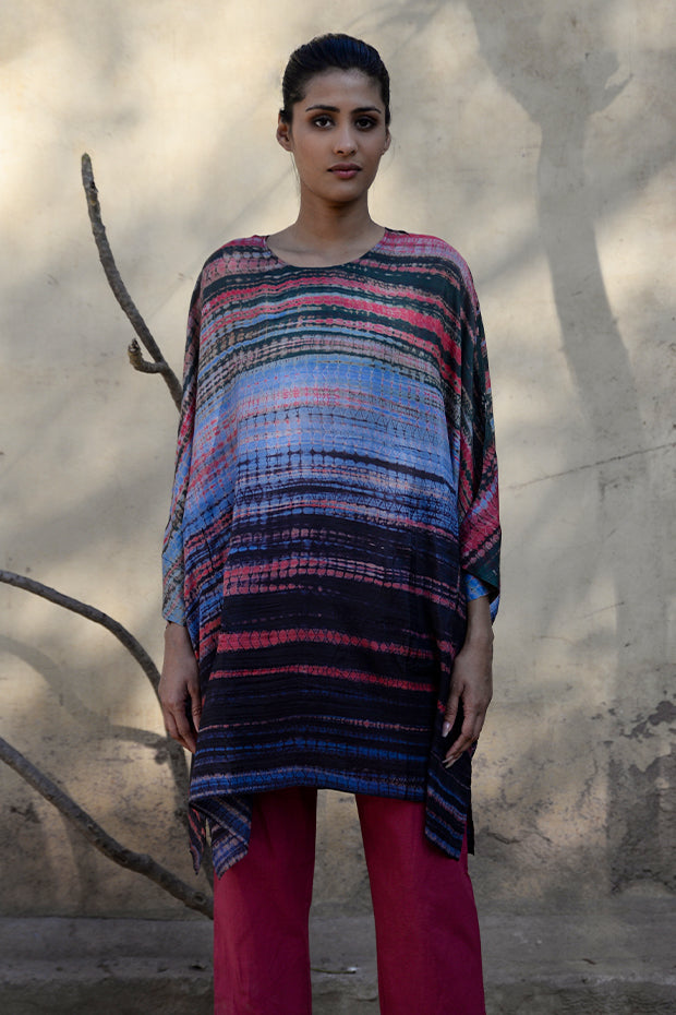 Pure Silk Shibori Printed Boxy Tunic