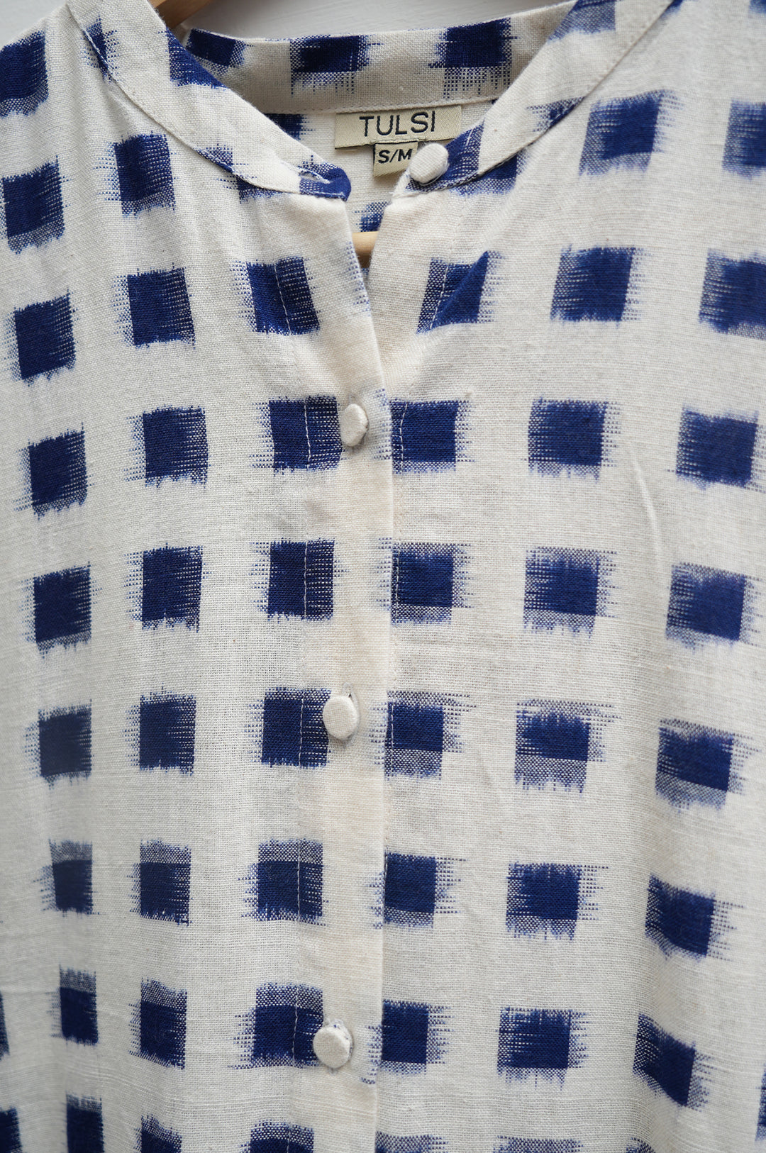 Blue & White Double Ikat Dress