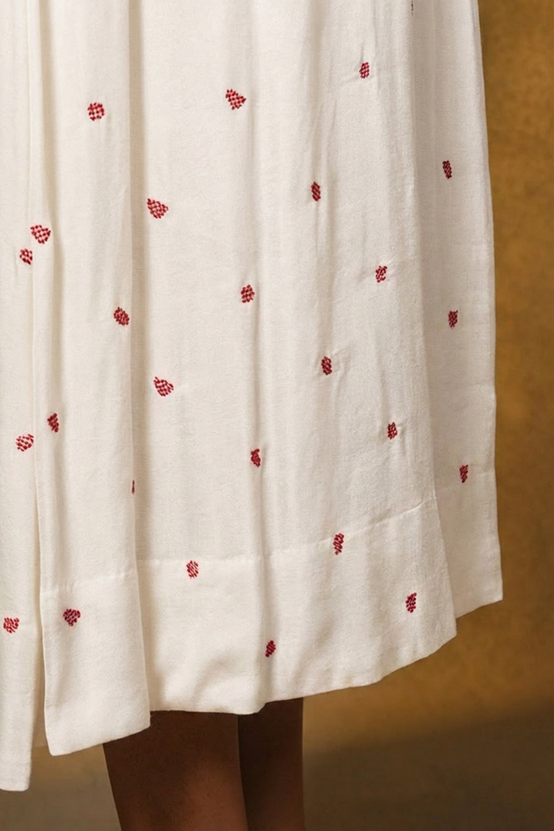 White Embellished Satin Sleeveless Midi Dress