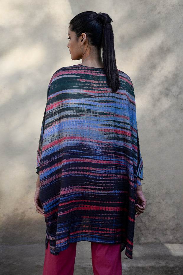 Pure Silk Shibori Printed Boxy Tunic