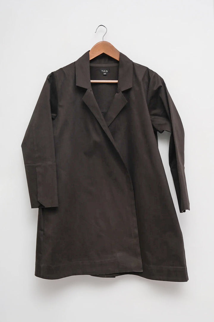 Charcoal Poplin Jacket