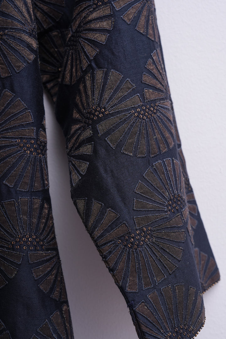Navy Chanderi Embroidered