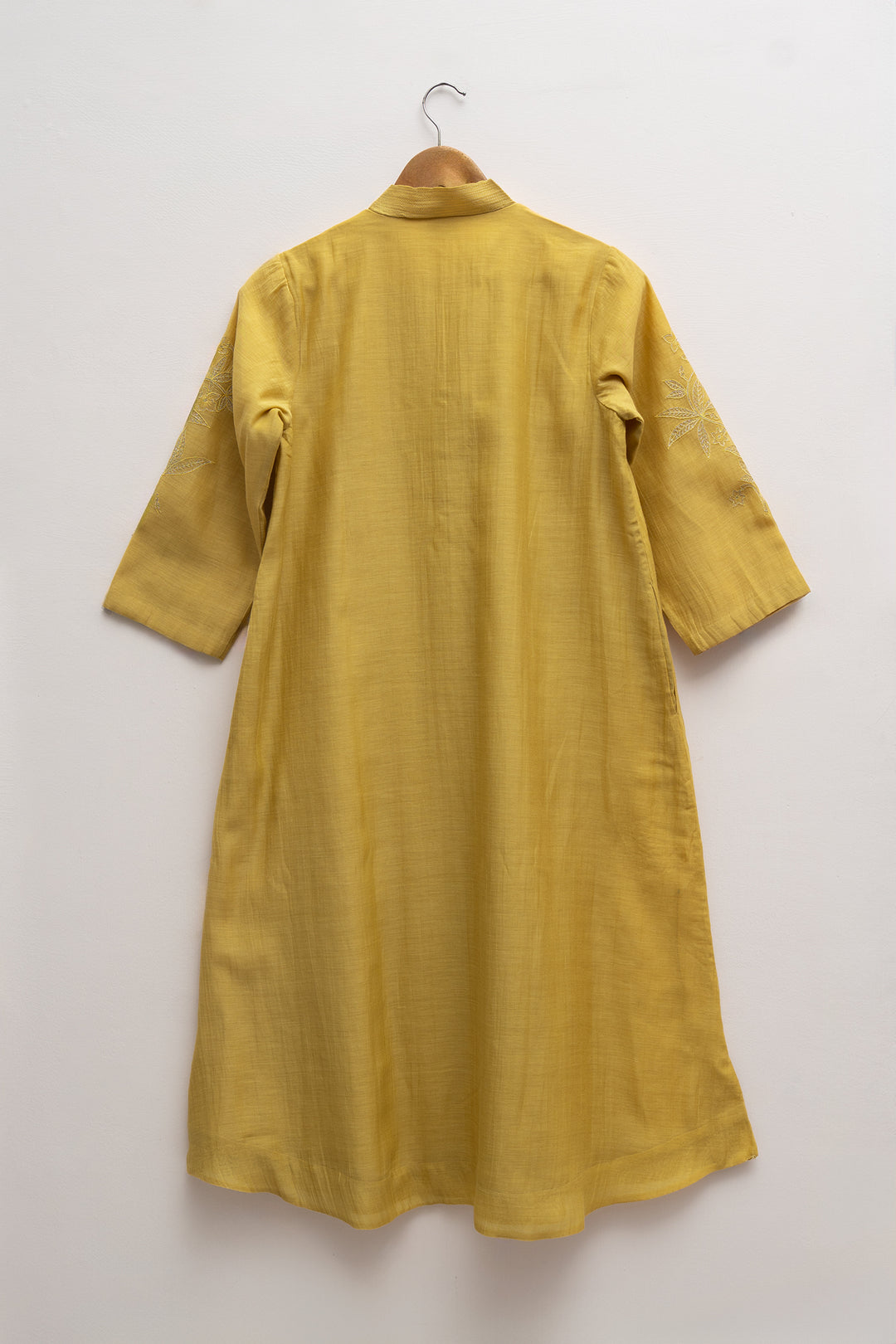 Mustard Embroidered Chanderi Suit Set