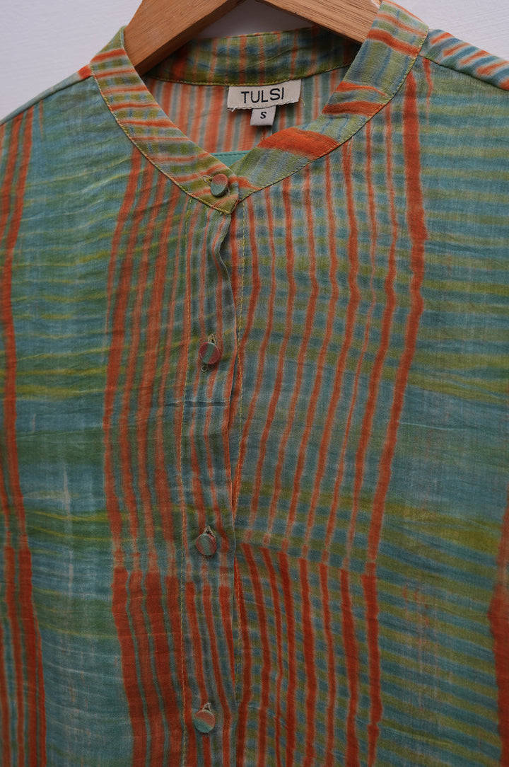 Multi Colour Shibori Chanderi Shirt