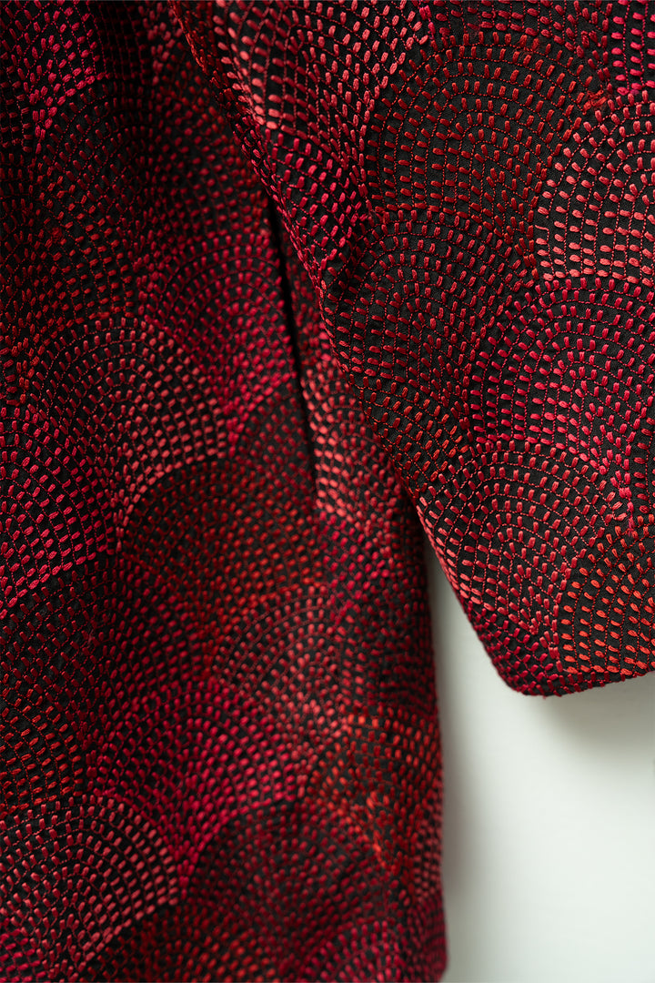 Maroon Embroidered Jacket