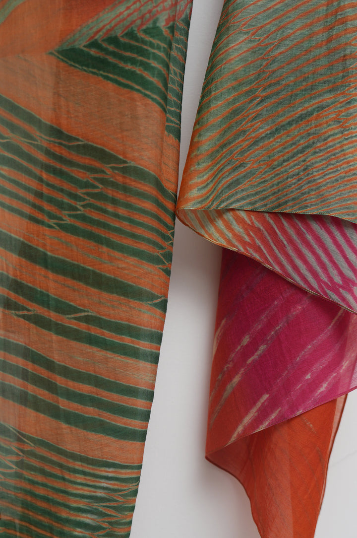 Sunset Shibori Chanderi Dupatta
