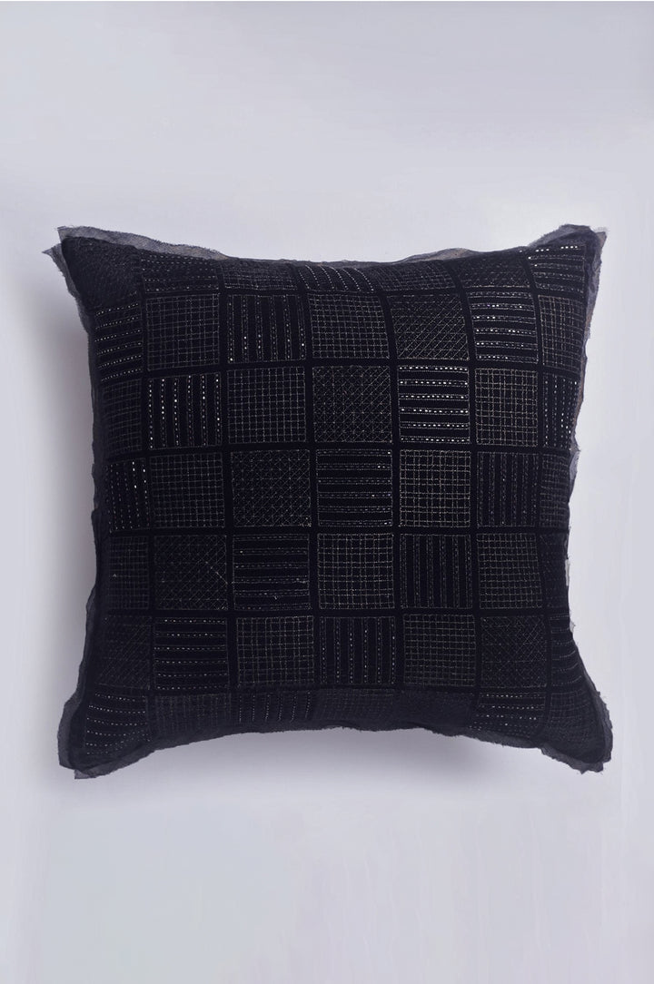 Liner Square Navy Velvet Cushion Cover