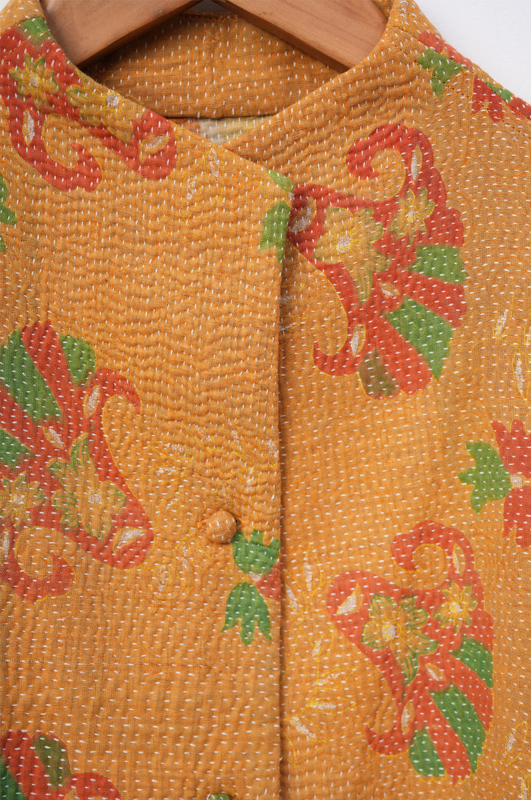 Yellow Vintage Cotton Kantha Jacket